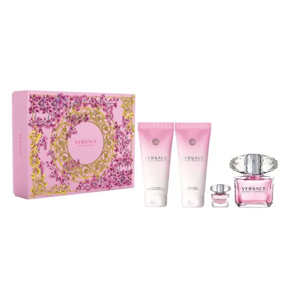 מארז מתנה ברייט קריסטל בגודל 90 מ"ל+ג'ל רחצה 100 מ"ל+ תחליב גוף 100מ"ל+מיניאטורה 5 מ"ל