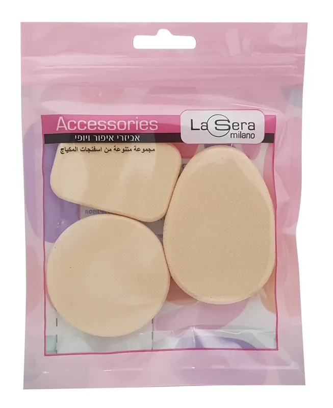 לסרה סט 3ספוגים (ריבוע+עיגול+טיפה)
