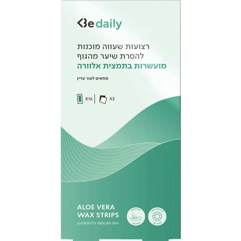 BE DAILYרצועות שעווה לגוף מועשרות בתמצית אלוורה
