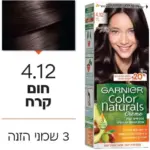 צבע שיער קולור נטורלס 4.12חום קרח 40מל / Color Naturals 4.12 Brown Hair Color 40 Ml