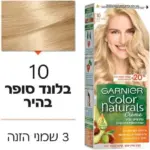 צבע שיער קולור נטורלס 10בלונד פסטל 40מל / Color Naturals 10 Blond Hair Color 40 Ml