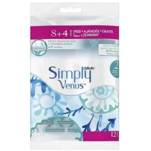 גילט ונוס סימפלי כחול 2להבים חד פעמי - 8+4סכינים