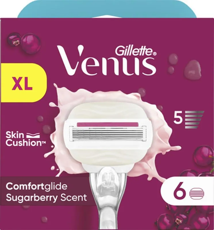 גילט וונוס סכיני גילוח קומפורט גלייד דובדבן 6יח 5להבים