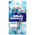 גילט סנסור 3קול 3להבים חד פעמי - 3סכינים / Gillette Sensor 3 Cool 3 Pcs.