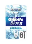 גילט בלו 3קול 3להבים חד פעמי - 6סכינים / Gillette Blue 3 Cool 6 Pcs.