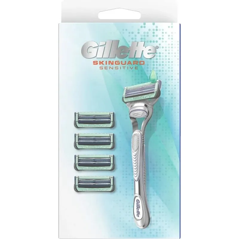 גילט סקין גארד סנסטיב 2להבים רב פעמי - 5סכינים + ידית