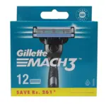 גילט מאך 3להבים רב פעמי - 12סכינים / Gillette Mach 3 Razors X12