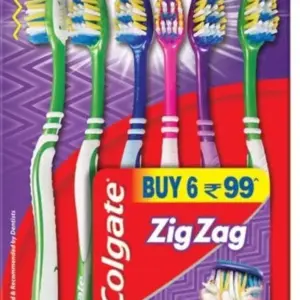 קולגייט שישיית מברשות שיניים זיג זג מדיום