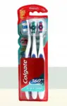 קולגייט שלישייה מברשות שיניים 360ויזבל מדיום / Colgate Toothbrush Whole Mouth Clean 3psc Medium