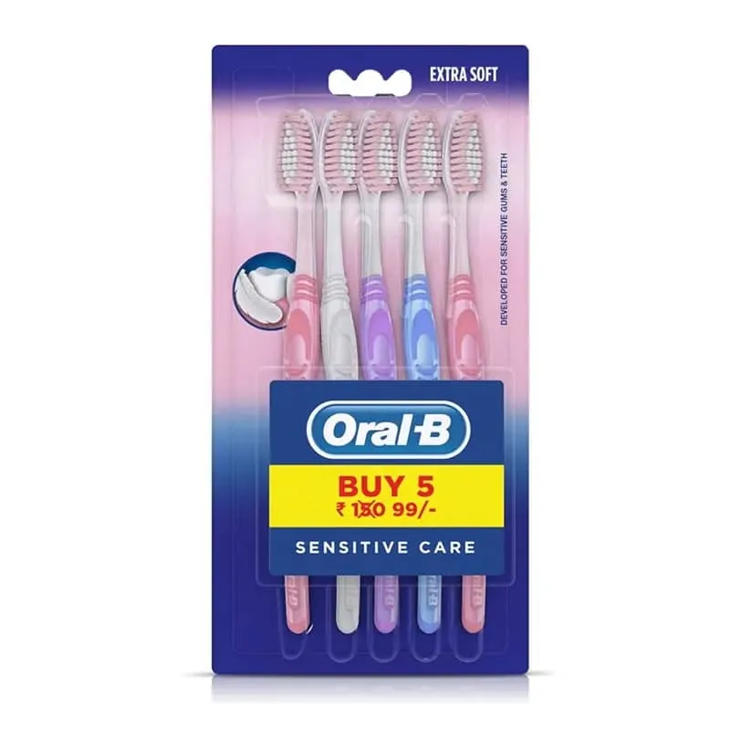 אורל בי חמישיית מברשות שיניים סנסיטיב קאר אקסטרה סופט