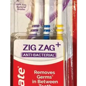 קולגייט שלישיית מברשות שיניים זיגזג מדיום