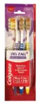 קולגייט שלישיית מברשות שיניים זיגזג מדיום / Colgate Toothbrush Zigzag X 3 Medium