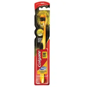 קולגייט מברשת שיניים 360סיבי פחם זהב סופט