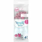 גילט וונוס סימפלי בייסיק ורוד 4סכיני גילוח חד פעמי 2להבים / Venus Simply Basic 4 Razors