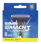 גילט מאך 3טורבו 3להבים רב פעמי - 8סכינים / Gillette Mach3 Turbo X 8