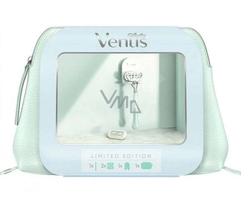 גילט וונוס סט לנשים 2סכיני גילוח + מכשיר גילוח + תיק