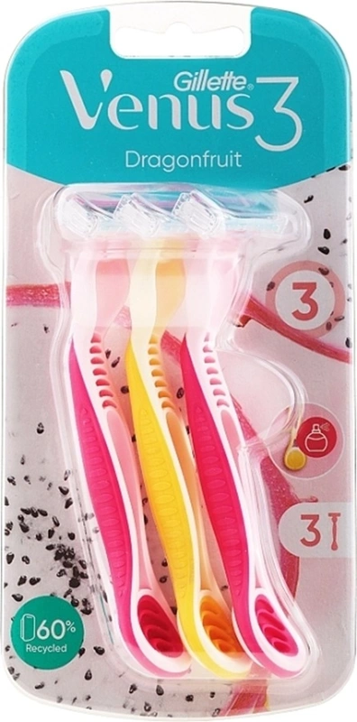 גילט וונוס דרגונפרויט 3סכיני גילוח חד פעמי 3להבים