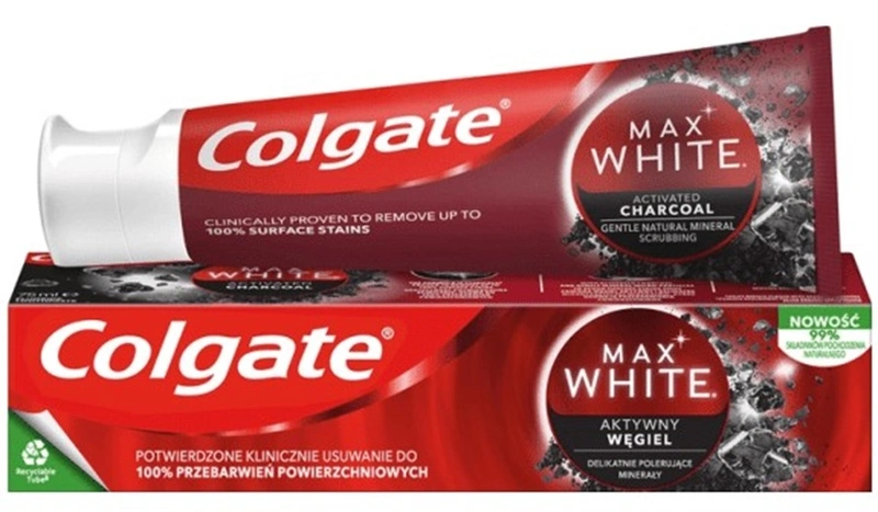 קולגייט משחת שיניים מקס ווייט סופיור קלין 75מ"ל